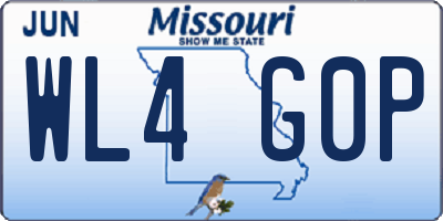MO license plate WL4G0P