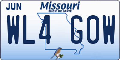MO license plate WL4G0W