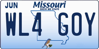 MO license plate WL4G0Y
