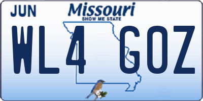 MO license plate WL4G0Z