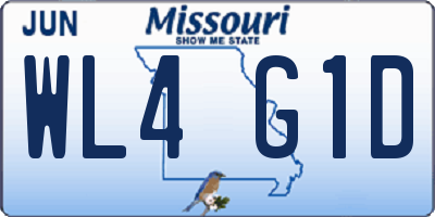 MO license plate WL4G1D