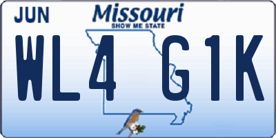 MO license plate WL4G1K