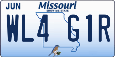 MO license plate WL4G1R
