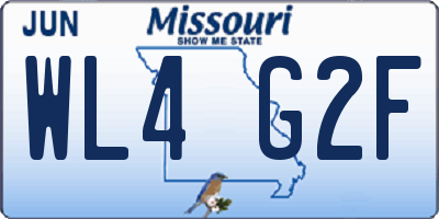 MO license plate WL4G2F