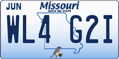 MO license plate WL4G2I