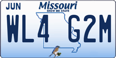MO license plate WL4G2M