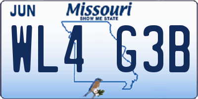 MO license plate WL4G3B