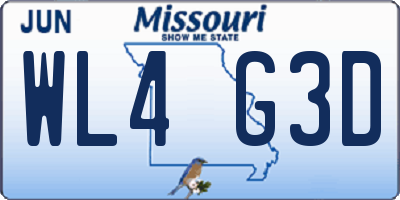 MO license plate WL4G3D