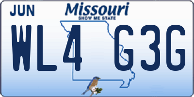 MO license plate WL4G3G