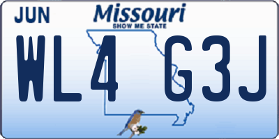 MO license plate WL4G3J