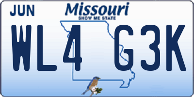 MO license plate WL4G3K
