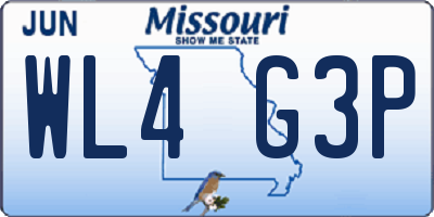 MO license plate WL4G3P