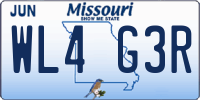 MO license plate WL4G3R