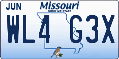 MO license plate WL4G3X