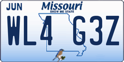 MO license plate WL4G3Z