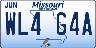 MO license plate WL4G4A