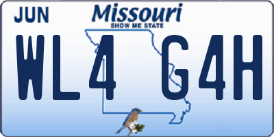 MO license plate WL4G4H