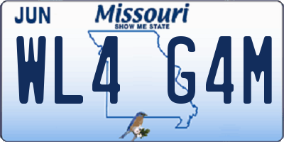 MO license plate WL4G4M
