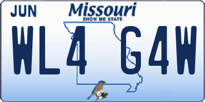 MO license plate WL4G4W