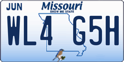 MO license plate WL4G5H
