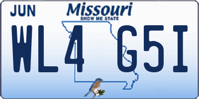 MO license plate WL4G5I