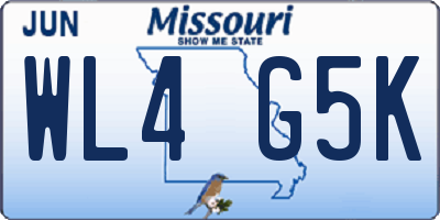 MO license plate WL4G5K