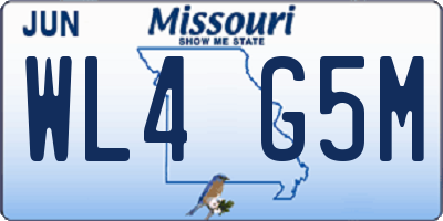 MO license plate WL4G5M