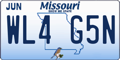 MO license plate WL4G5N
