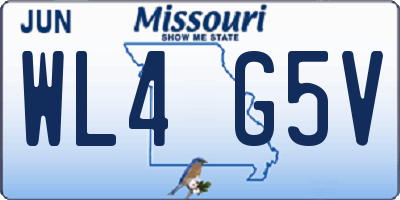 MO license plate WL4G5V