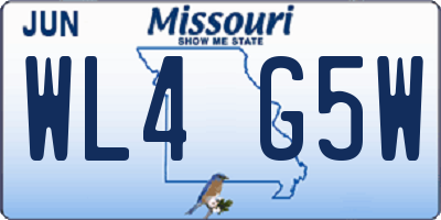 MO license plate WL4G5W