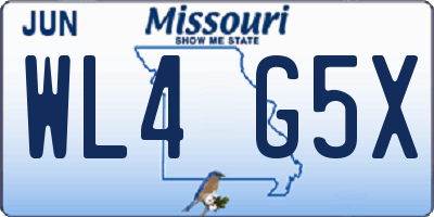 MO license plate WL4G5X