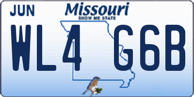 MO license plate WL4G6B