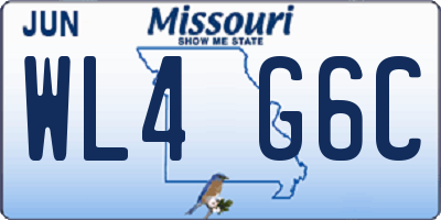 MO license plate WL4G6C