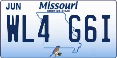 MO license plate WL4G6I