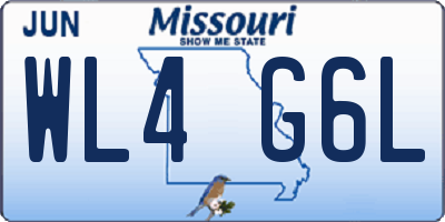 MO license plate WL4G6L