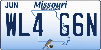 MO license plate WL4G6N