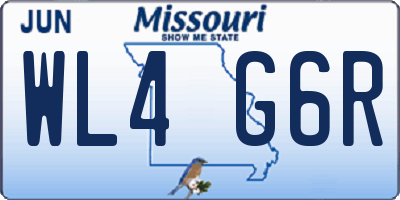 MO license plate WL4G6R
