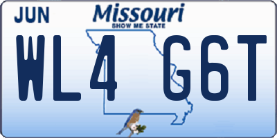MO license plate WL4G6T