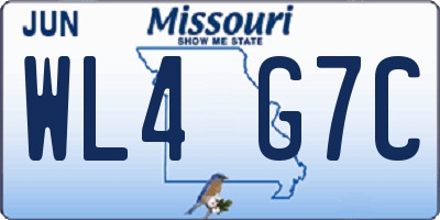 MO license plate WL4G7C