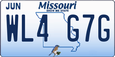 MO license plate WL4G7G
