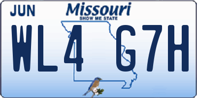 MO license plate WL4G7H