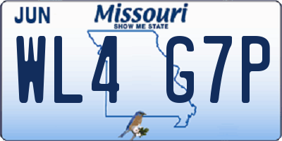 MO license plate WL4G7P