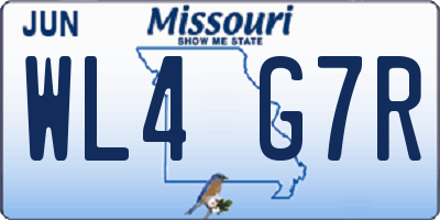 MO license plate WL4G7R