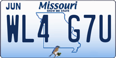 MO license plate WL4G7U