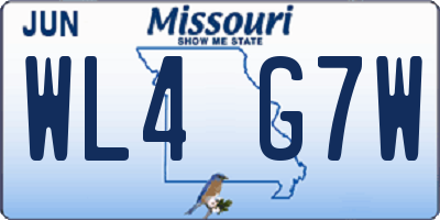 MO license plate WL4G7W