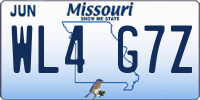 MO license plate WL4G7Z