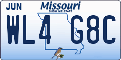 MO license plate WL4G8C
