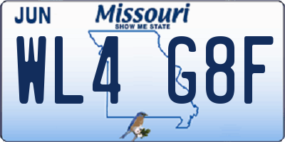 MO license plate WL4G8F