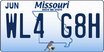 MO license plate WL4G8H
