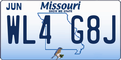 MO license plate WL4G8J